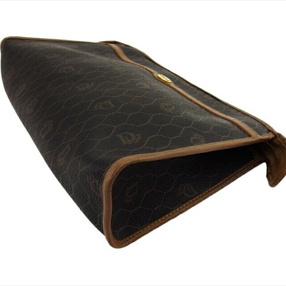 DIOR Clutch Bag Honeycomb PVC x Leather Authentic USED - Picture 4 of 8